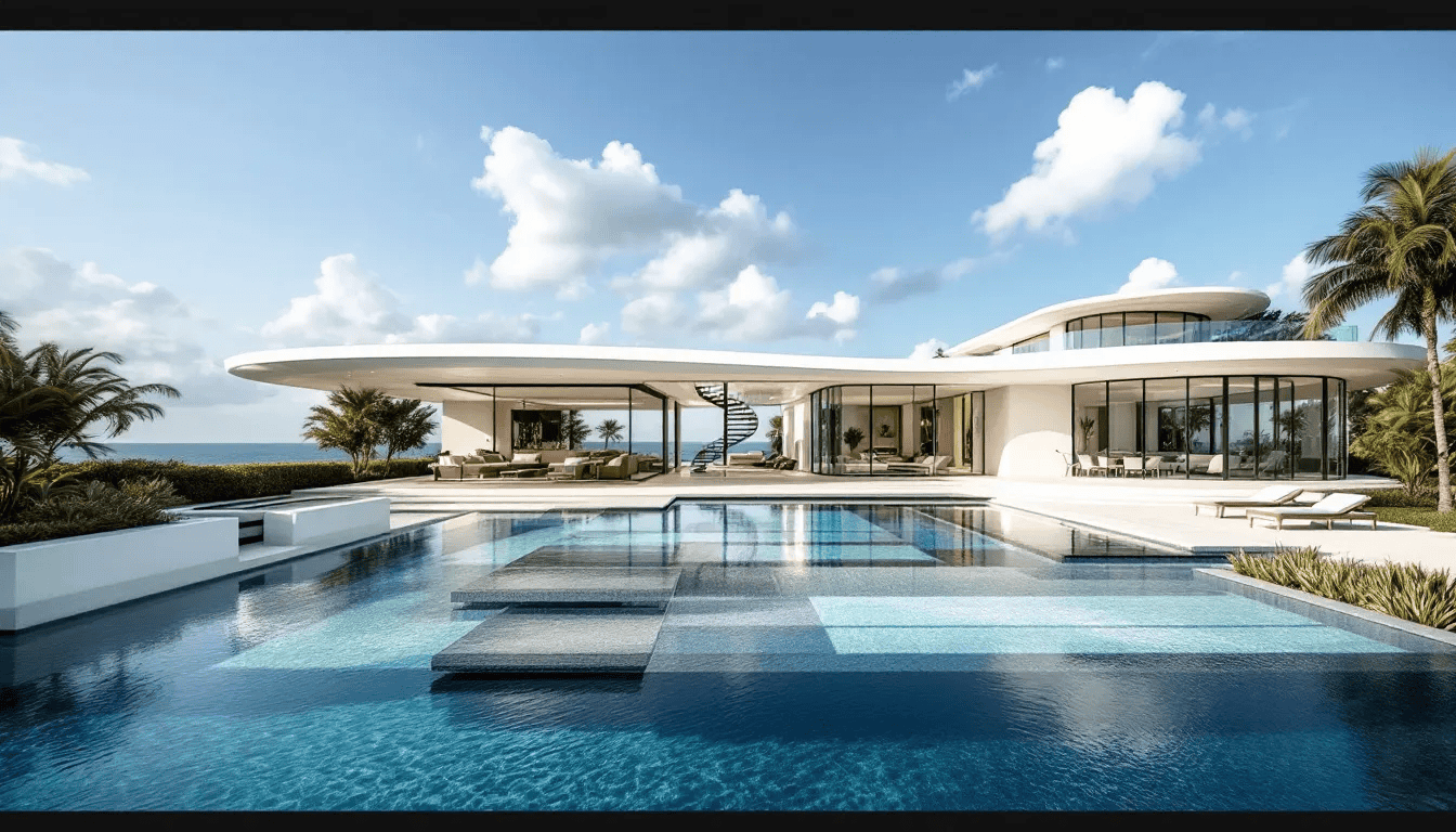 A custom home project in progress in South Florida.