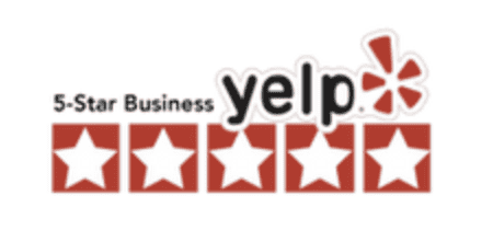 Yelp five-star business rating badge