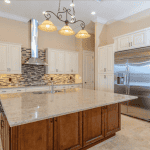 Modern kitchen with stainless steel appliances